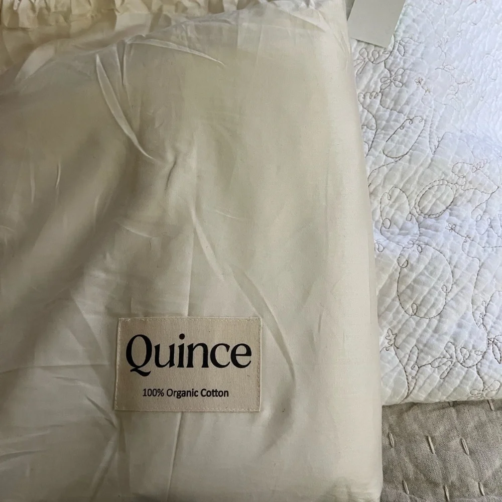 NWOT Quince European Organic Cotton Duvet Set (Ivory)